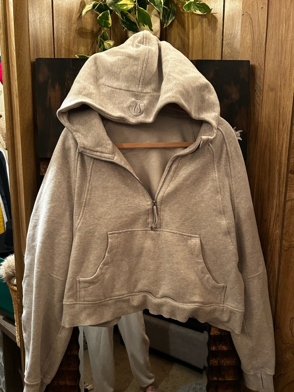 Lululemon Women's Hoodie Sweatshirt - Gray Cropped Zipper Pullover